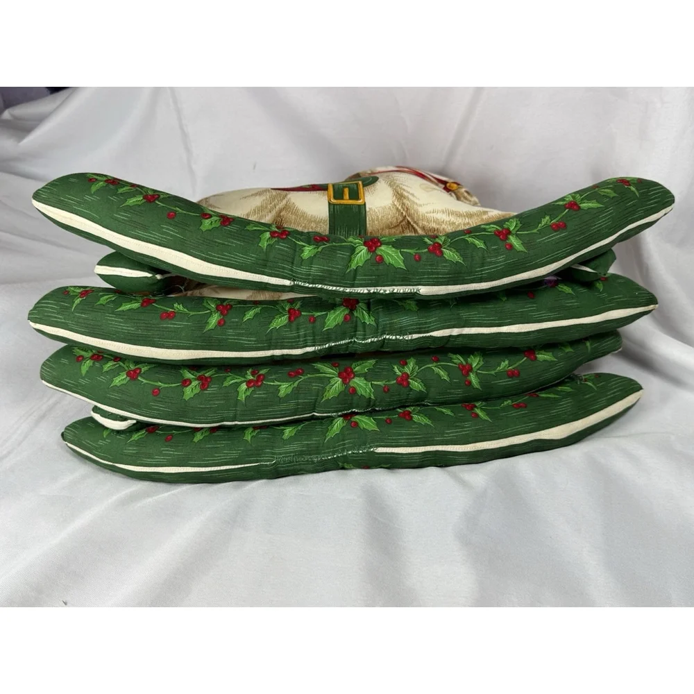 2 VTG 1980s Crankston Christmas Pony Rocking Horse Fabric Panel Handmade Plush
